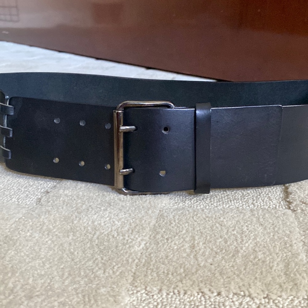 Max & Co Black leather wide belt